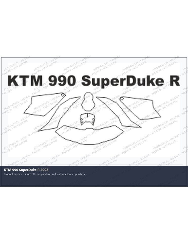 PPF Template - KTM 990 SuperDuke R 2008