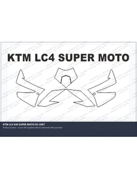 PPF Template - KTM LC4 640 SUPER MOTO 05-2007