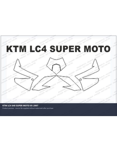 PPF Template - KTM LC4 640 SUPER MOTO 05-2007