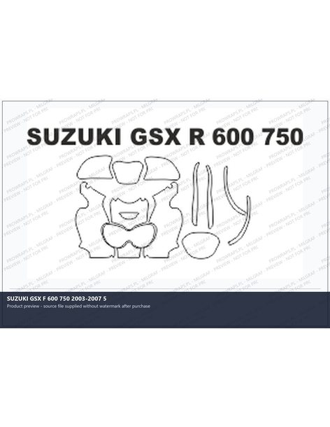 PPF Template - SUZUKI GSX F 600 750 2003-2007 5