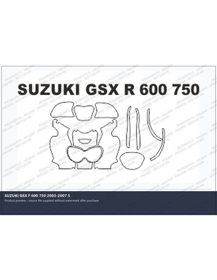 PPF Template - SUZUKI GSX F 600 750 2003-2007 5