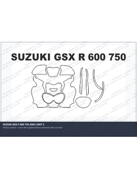 PPF Template - SUZUKI GSX F 600 750 2003-2007 5