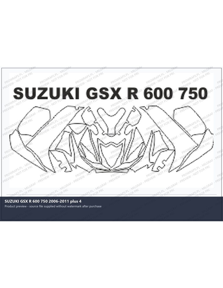 PPF Template - SUZUKI GSX R 600 750 2006-2011 plus 4