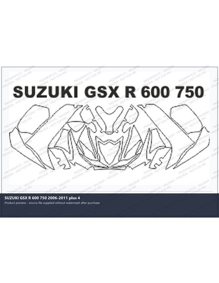 PPF Template - SUZUKI GSX R 600 750 2006-2011 plus 4
