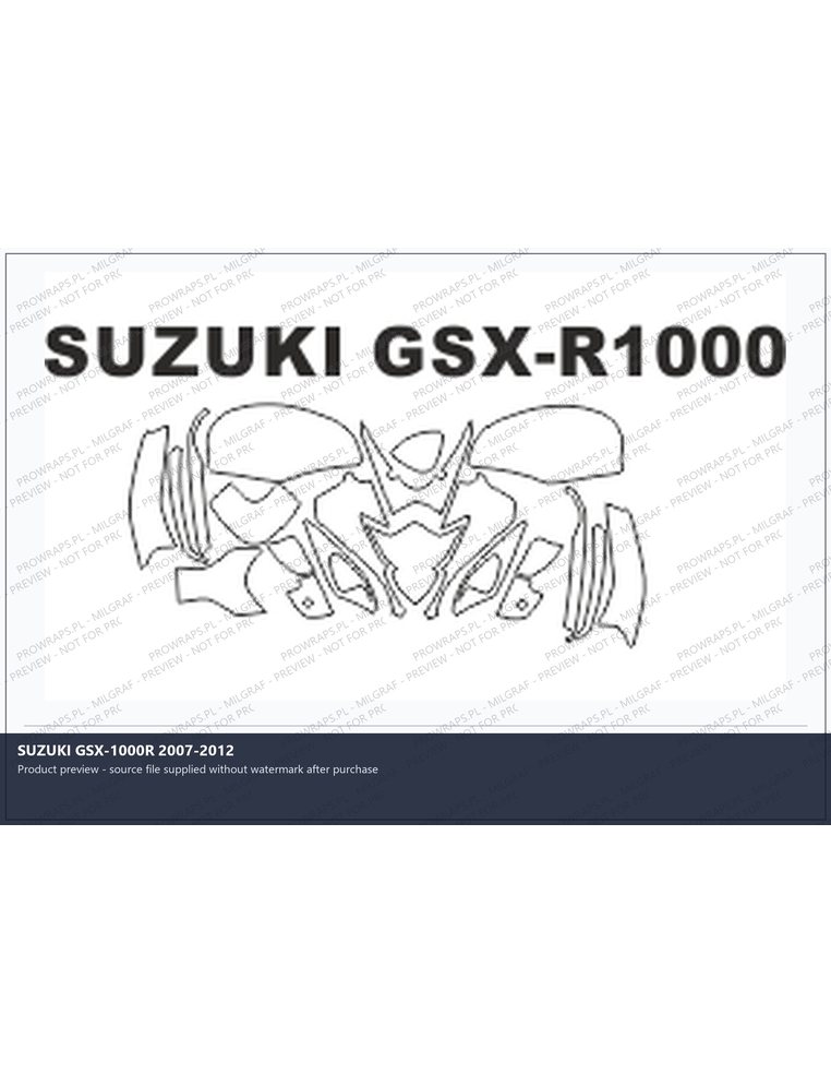 PPF Template - SUZUKI GSX-1000R 2007-2012