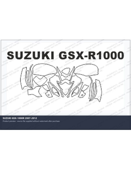 PPF Template - SUZUKI GSX-1000R 2007-2012