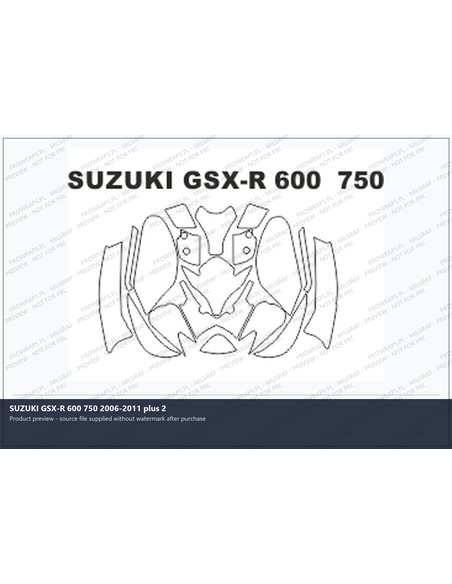 PPF Template - SUZUKI GSX-R 600 750 2006-2011 plus 2