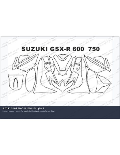 PPF Template - SUZUKI GSX-R 600 750 2006-2011 plus 3