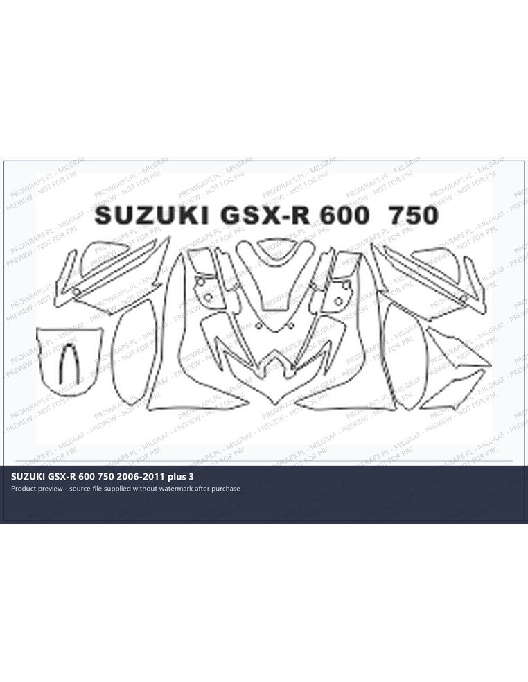 PPF Template - SUZUKI GSX-R 600 750 2006-2011 plus 3