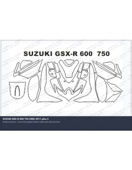 PPF Template - SUZUKI GSX-R 600 750 2006-2011 plus 3