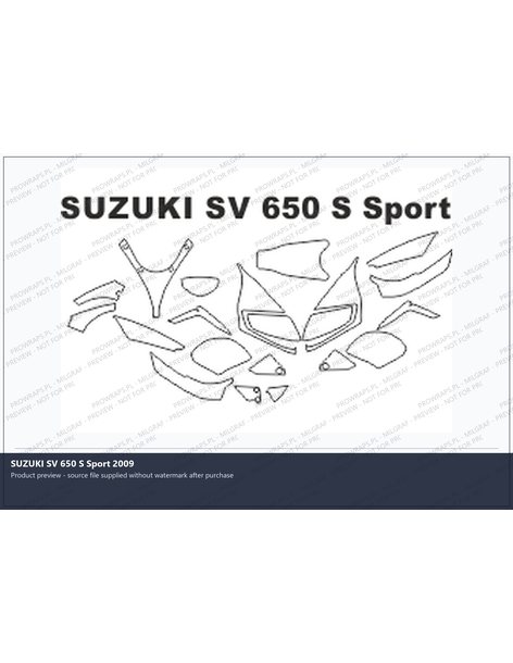 PPF Template - SUZUKI SV 650 S Sport 2009