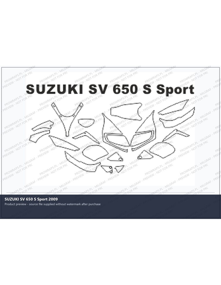 PPF Template - SUZUKI SV 650 S Sport 2009