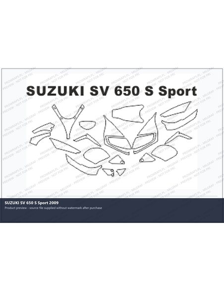 PPF Template - SUZUKI SV 650 S Sport 2009