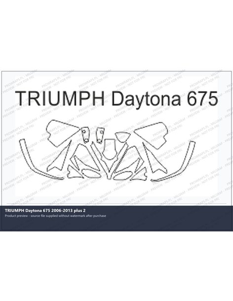 PPF Template - TRIUMPH Daytona 675 2006-2013 plus 2