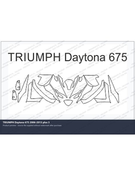 PPF Template - TRIUMPH Daytona 675 2006-2013 plus 3