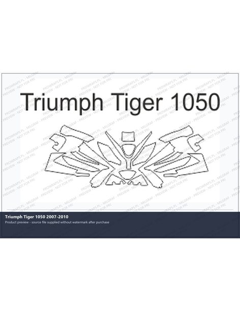 PPF Template - Triumph Tiger 1050 2007-2010