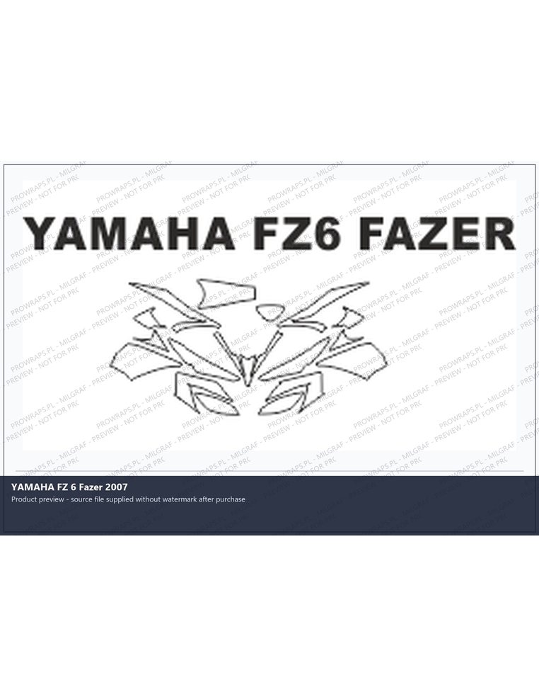 PPF Template - YAMAHA FZ 6 Fazer 2007