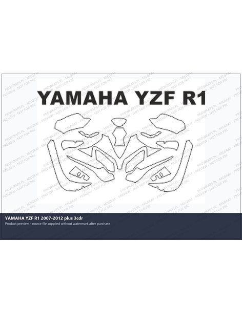 PPF Template - YAMAHA YZF R1 2007-2012 plus 3cdr