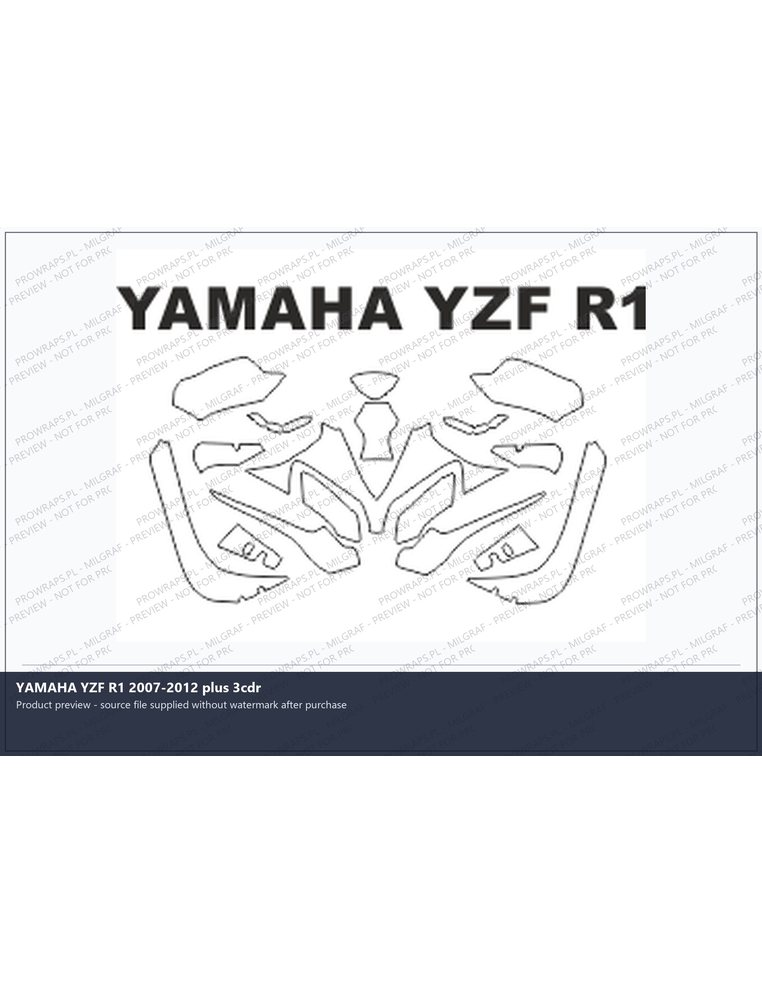 PPF Template - YAMAHA YZF R1 2007-2012 plus 3cdr