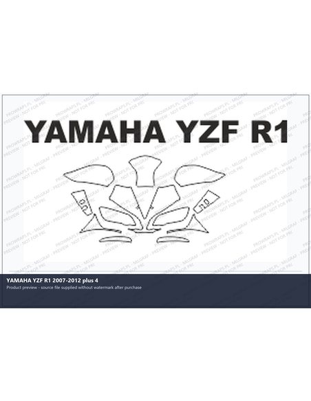 PPF Template - YAMAHA YZF R1 2007-2012 plus 4