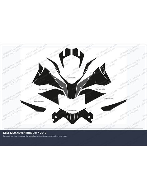 PPF Template - KTM 1290 ADVENTURE 2017-2019