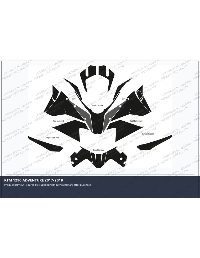 PPF Template - KTM 1290 ADVENTURE 2017-2019