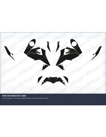 PPF Template - KTM 390 DUKE 2017-2020