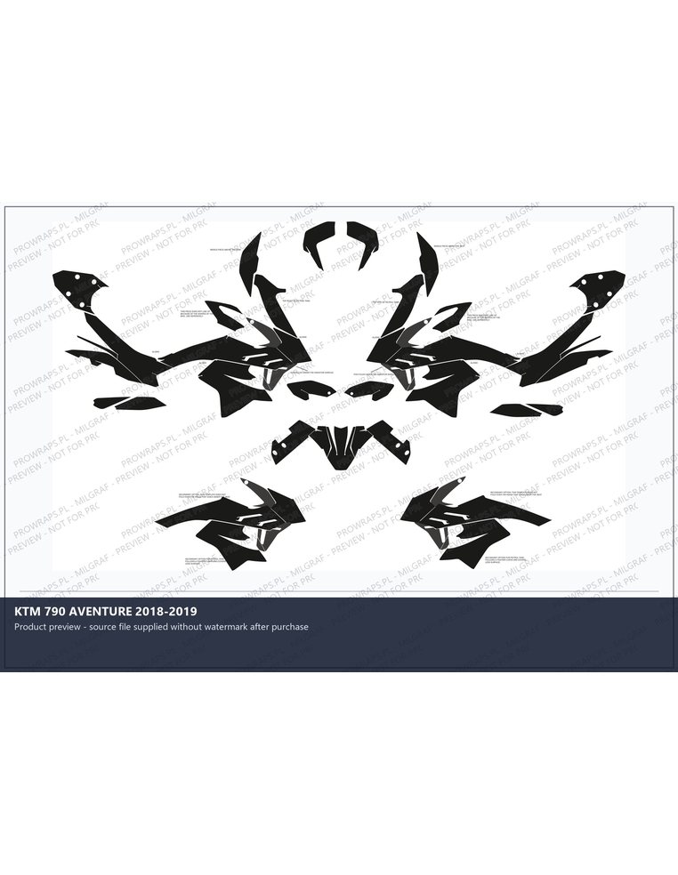 PPF Template - KTM 790 AVENTURE 2018-2019