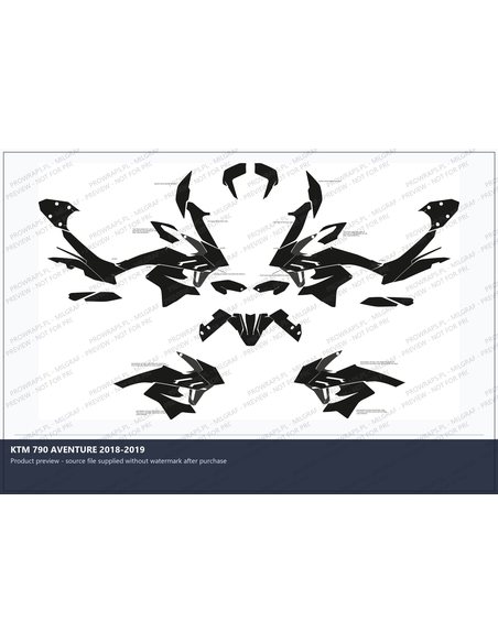 PPF Template - KTM 790 AVENTURE 2018-2019