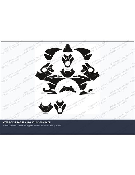 PPF Template - KTM RC125 200 250 390 2014-2019 RACE