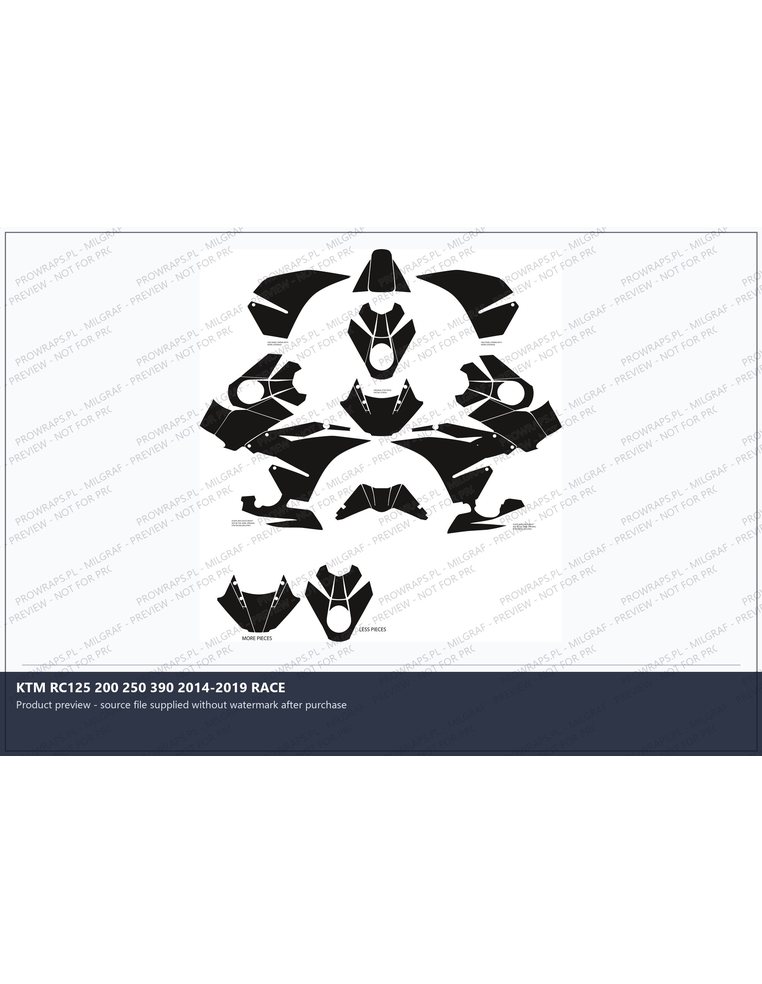 PPF Template - KTM RC125 200 250 390 2014-2019 RACE