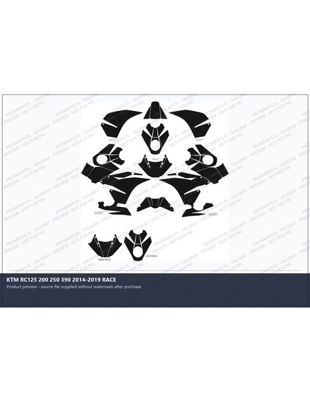 PPF Template - KTM RC125 200 250 390 2014-2019 RACE