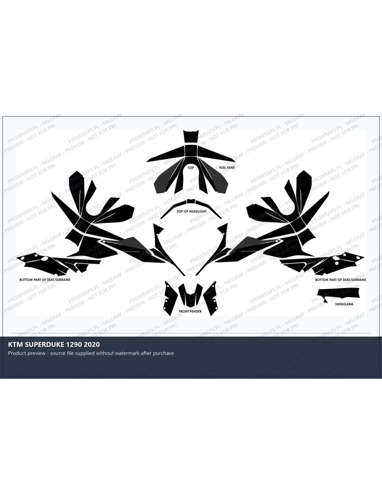 PPF Template - KTM SUPERDUKE 1290 2020