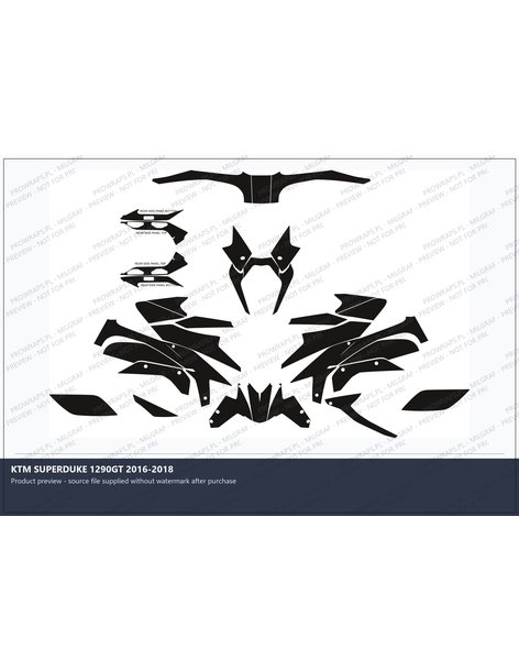 PPF Template - KTM SUPERDUKE 1290GT 2016-2018