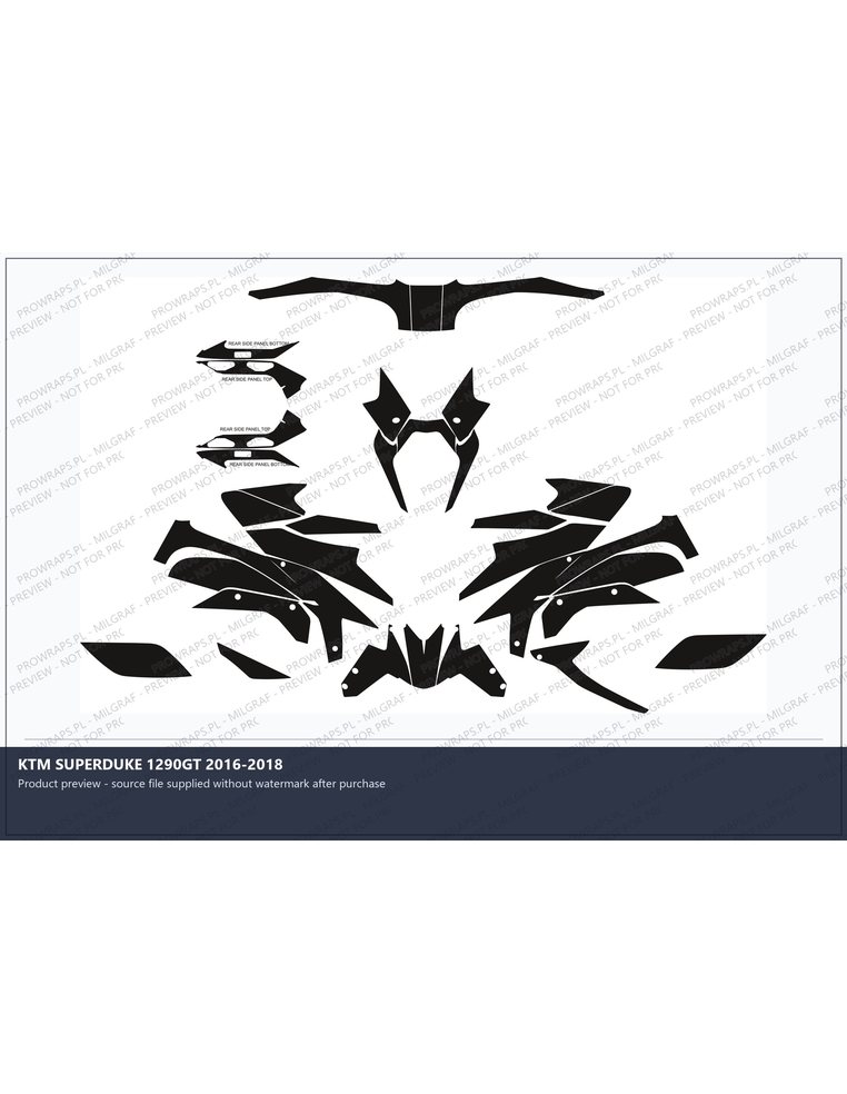 PPF Template - KTM SUPERDUKE 1290GT 2016-2018