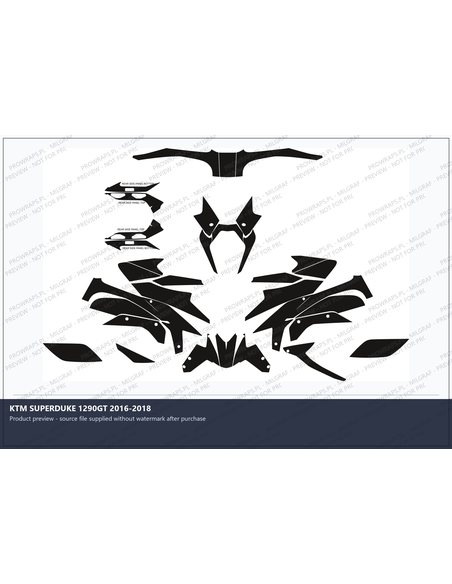 PPF Template - KTM SUPERDUKE 1290GT 2016-2018