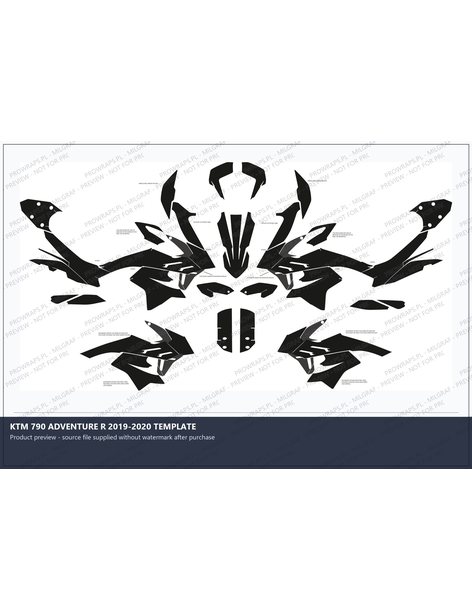 PPF Template - KTM 790 ADVENTURE R 2019-2020 TEMPLATE