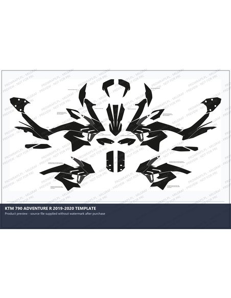 PPF Template - KTM 790 ADVENTURE R 2019-2020 TEMPLATE