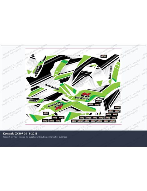PPF Template - FS-45100104 KAW ZX10R 11-15 montaje