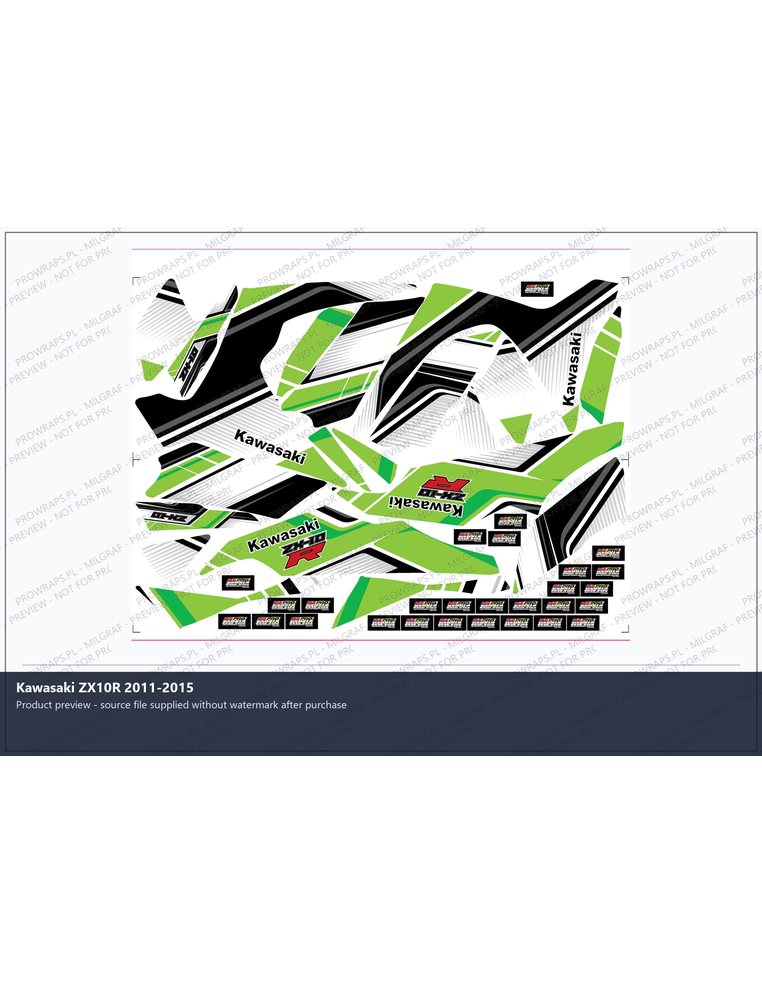 PPF Template - FS-45100104 KAW ZX10R 11-15 montaje