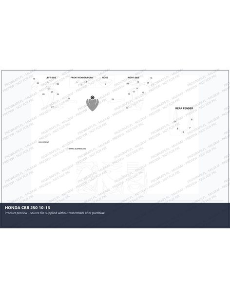 PPF Template - HONDA CBR 250 10-13