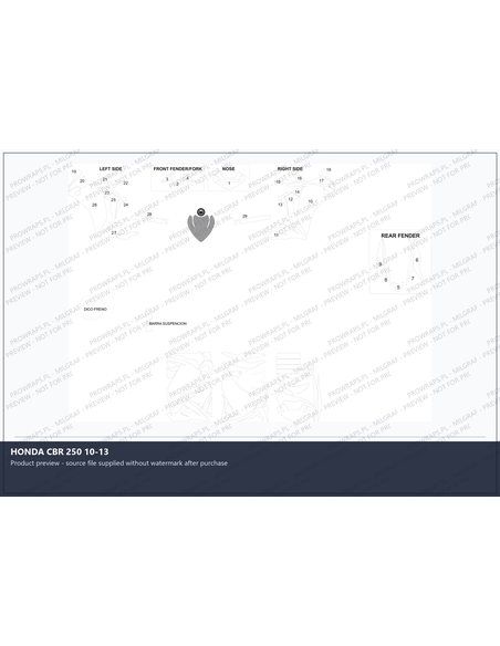 PPF Template - HONDA CBR 250 10-13