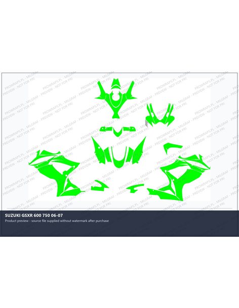 PPF Template - SUZUKI GSXR 600 750 06-07