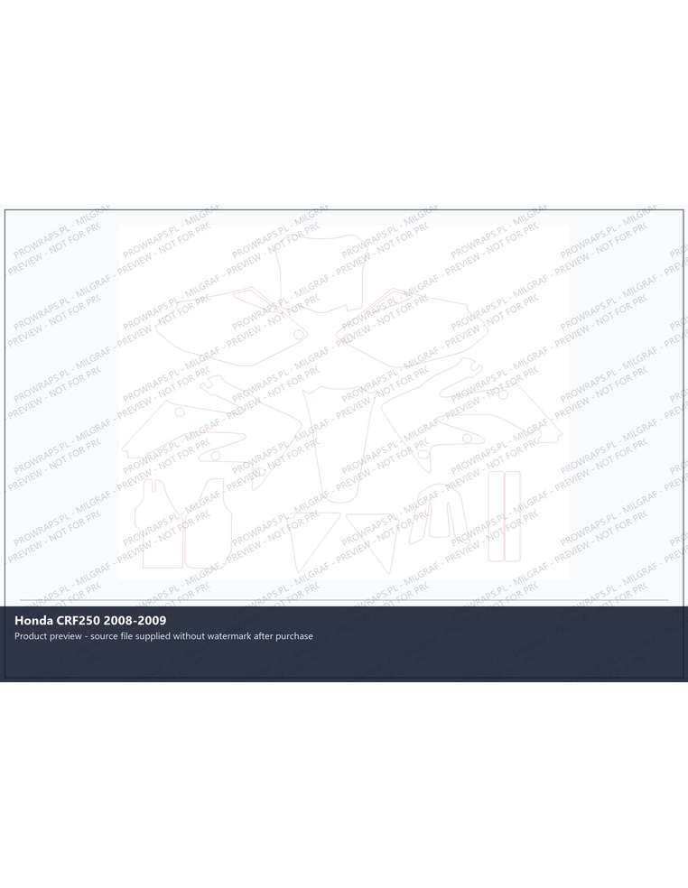 PPF Template - Honda CRF250 2008-2009