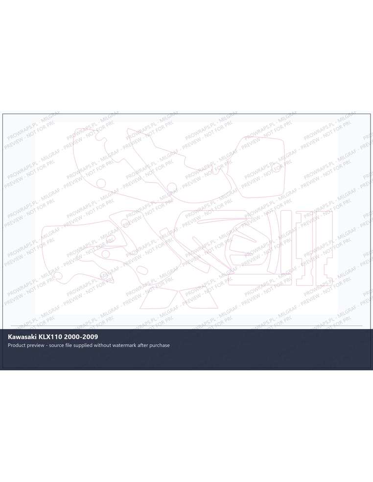 PPF Template - Kawasaki KLX110 2000-2009