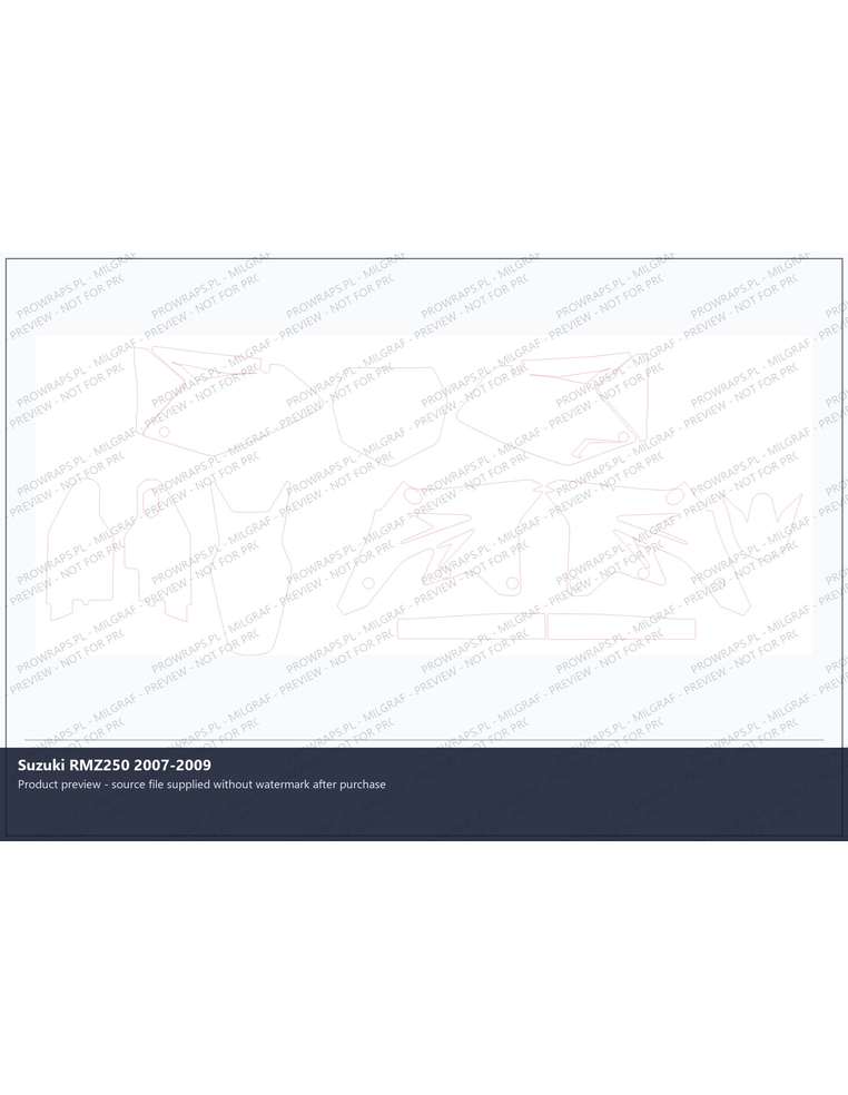 PPF Template - Suzuki RMZ250 2007-2009