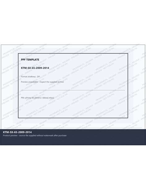 PPF Template - KTM-SX-65-2009-2014