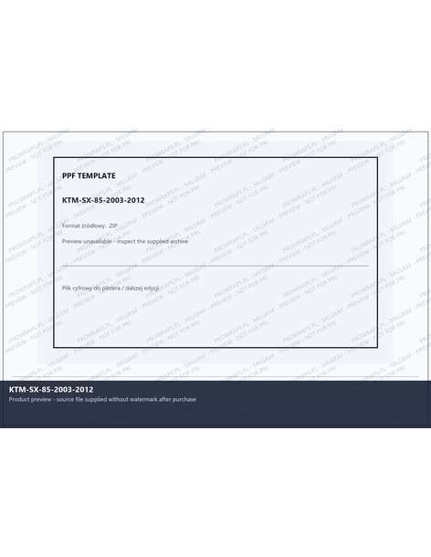 PPF Template - KTM-SX-85-2003-2012