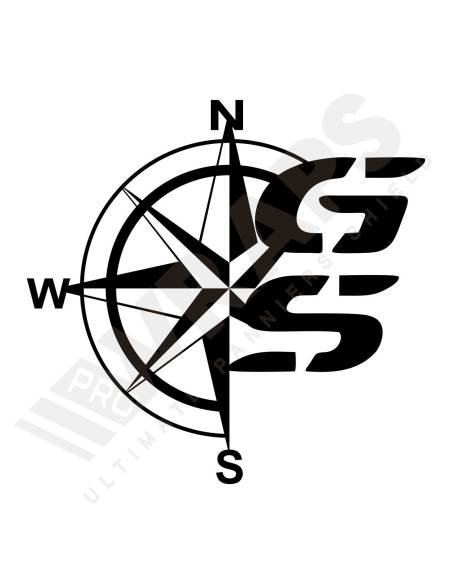 Naklejka róża wiatrów GS drukowana