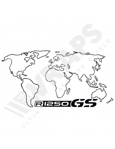 World map outline sticker R1250 GS